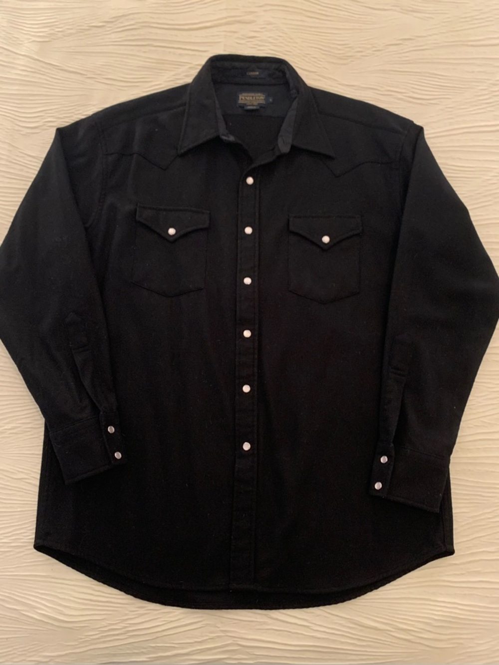 Pendleton Canyon 100% Wool Pearl Snap Western button down shirt, size L